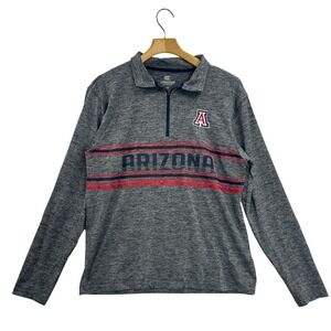 Colosseum Arizona Wildcats Quarter Zip Pullover Shirt Men's Size Medium Gray